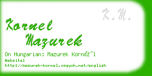 kornel mazurek business card